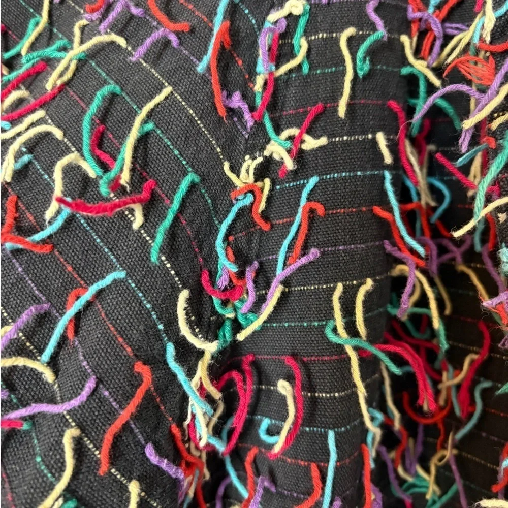 VINTAGE ICING Confetti Fringe Yarn Blazer Jacket